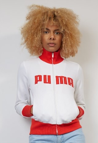 VINTAGE 90'S PUMA WHITE/RED TRACKSUIT JACKET