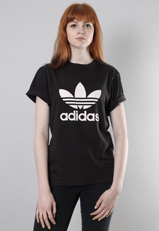 VINTAGE 90S ADIDAS TREFOIL LOGO BLACK T-SHIRT