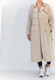VINTAGE 80'S OVERSIZED CHECK LINED TRENCH MAC COAT
