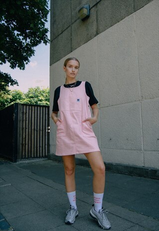 OVERALL PINK DENIM DRESS HCLO'