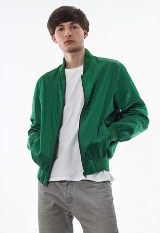 VINTAGE WRANGLER NYLON BOMBER 80S GREEN
