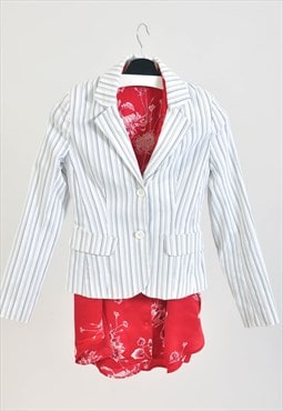 Vintage 00s striped blazer jacket in white