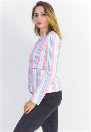 90'S RARE HILFIGER CANDY STRIPED BLAZER