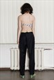 90'S VINTAGE PINSTRIPE FORMAL TROUSERS IN MIDNIGHT BLUE