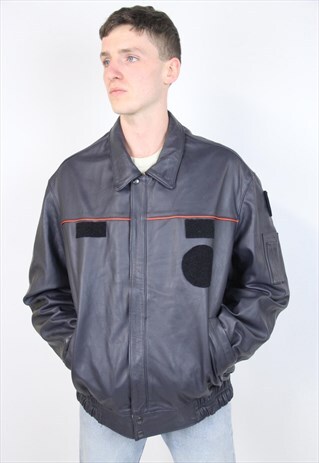 VINTAGE 90S BLACK LEATHER JACKET