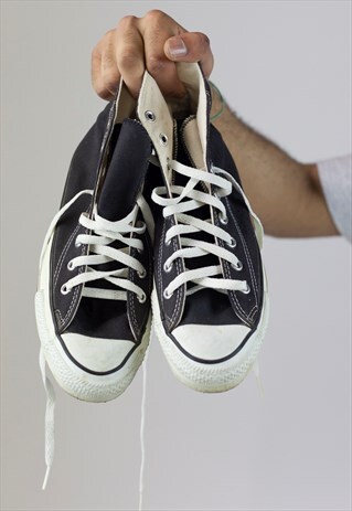 VINTAGE CONVERSE BLACK HIGH-TOP TRAINERS