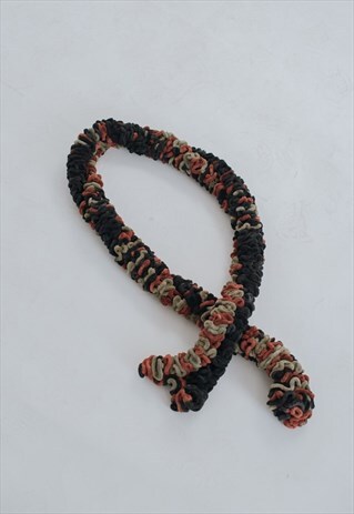 VINTAGE Y2K THIN MULTICOLOUR CRINKLE PARTY SCARF