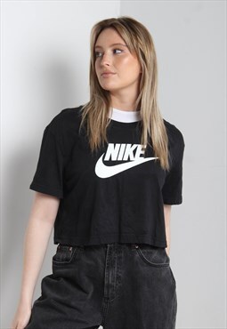 Vintage Nike Cropped T-Shirt Top Black