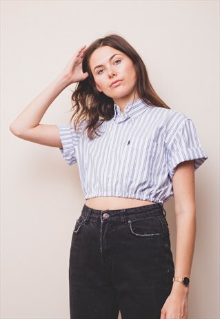 RALPH LAUREN ELASTIC STRIPPED SHIRT