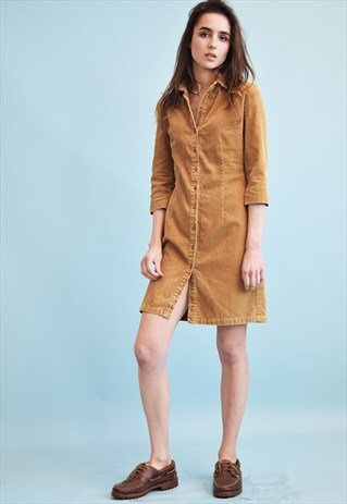 90'S RETRO CORDUROY MINI MOM'S DRESS