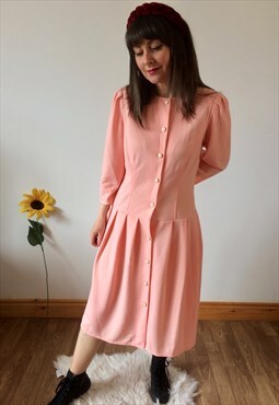 Vintage Peach Midi Dress