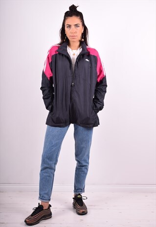 ADIDAS WOMENS VINTAGE TRACKSUIT TOP JACKET XXL BLUE 90'S