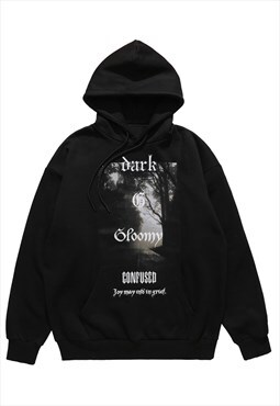 Gothic hoodie abstract forest pullover premium grunge jumper