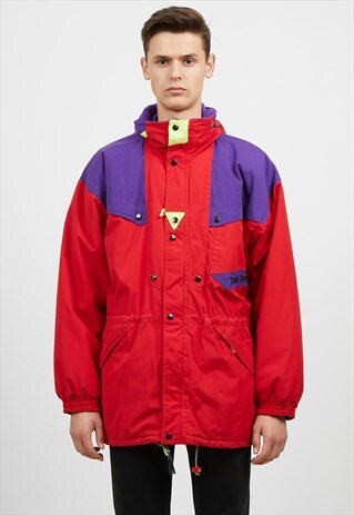 VINTAGE RED PURPLE DAWSON CREEK WINDBREAKER RAIN JACKET