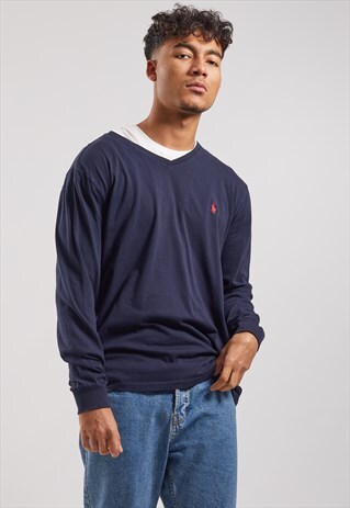 VINTAGE RALPH LAUREN V-NECK SWEATSHIRT