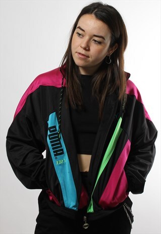 VINTAGE PUMA FULL ZIP TRACKSUIT JACKET WITH SPELL OUT