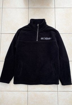 Vintage animal Surfwear Y2K black 1/4 zip fleece Small 