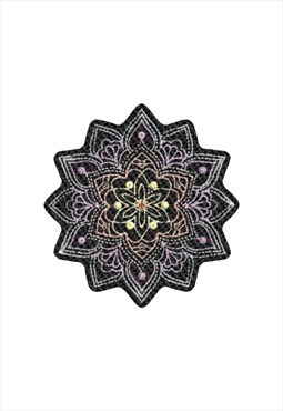 Embroidered Simple Mandala iron on patch / sew on patch