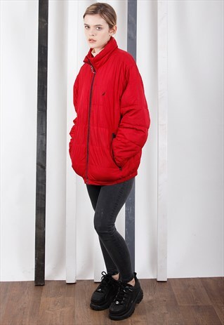 VINTAGE 90S NAUTICA PUFFER JACKET / WINDBREAKER.
