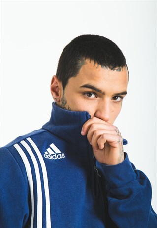 VINTAGE 80S ADIDAS 1/4 ZIP SWEATSHIRT / S5513
