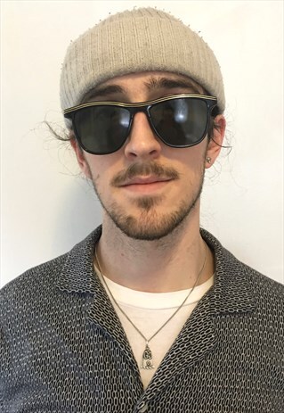 VINTAGE 90S BLACK SQUARE CLUB STYLE SUNGLASSES