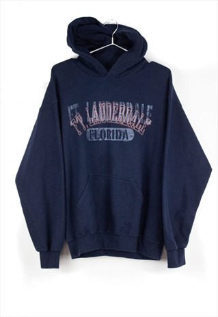 VINTAGE GILDAN FLORIDA HOODIE IN BLUE M