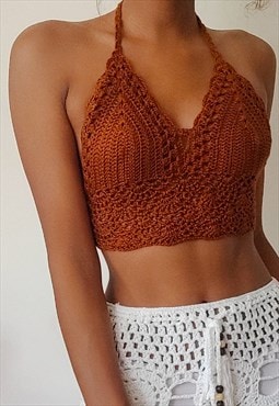 Arielle Brown Crochet partywear crop top