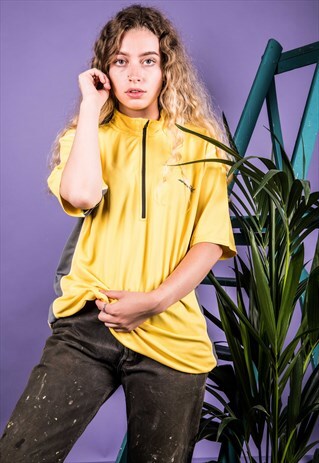 VINTAGE 1990S YELLOW SPORTS T-SHIRT