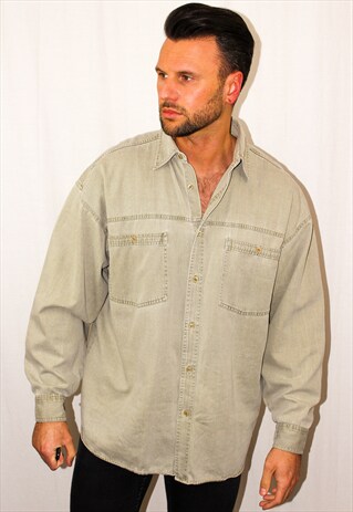 VINTAGE KHAKI DENIM SHIRT