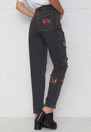 VINTAGE BLACK DAGMAR ERTINGER DENIM JEANS