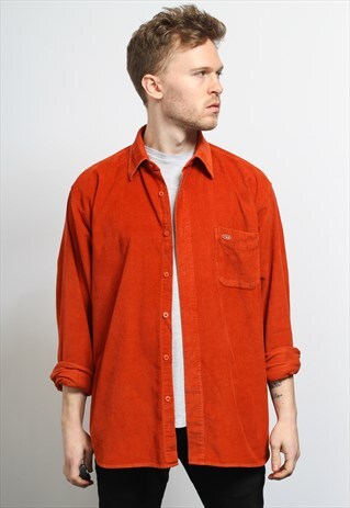 VINTAGE CORDUROY CORD SHIRT ORANGE