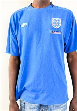 Vintage 90s blue England football t-shirt 