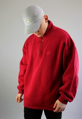 VINTAGE NIKE 1/4 ZIP FLEECE IN RED