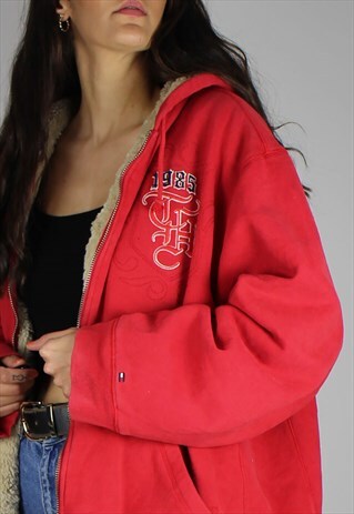VINTAGE TOMMY HILFIGER JACKET W FLEECE INSIDE & LOGO FRONT