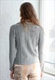 VINTAGE GREY SOFT WOOL KNITTED JACKET STYLE CARDIGAN