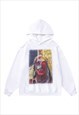 Creepy hoodie face print pullover premium grunge jumper