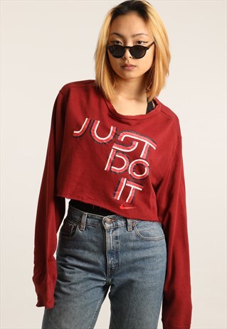 VINTAGE NIKE PRINT CROPPED SWEATSHIRT