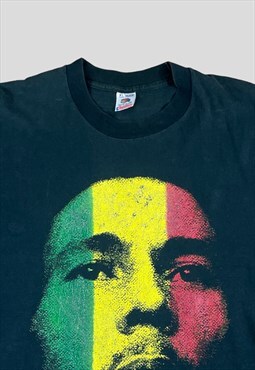 Bob Marley Vintage 90s Black T-shirt Double sided print
