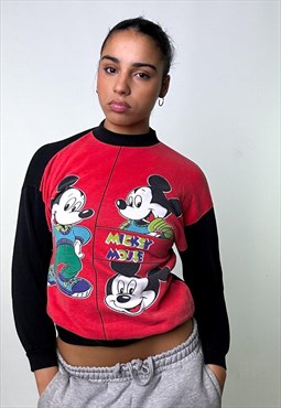 Red 90s Disney Mickey Mouse Sweatshirt