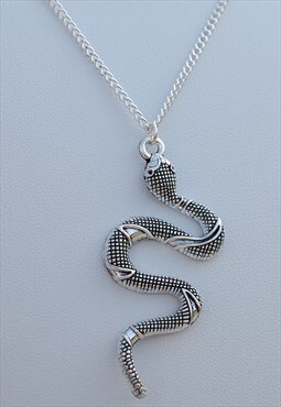 24" Silver Snake Necklace