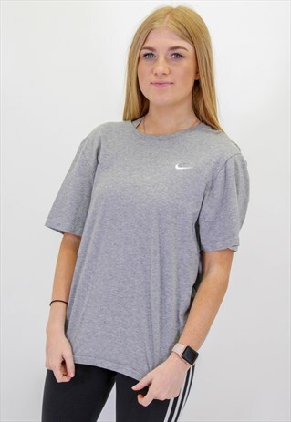 VINTAGE NIKE LOGO T-SHIRT IN GREY MEDIUM