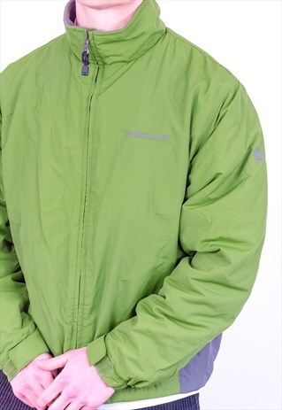 VINTAGE TIMBERLAND FLEECE LINED JACKET IN GREEN MEDIUM