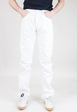 VINTAGE 90S LEVI'S 501 WHITE DENIM JEANS