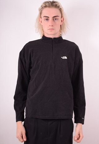 THE NORTH FACE MENS VINTAGE FLEECE JUMPER MEDIUM BLACK 90S