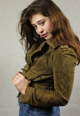 VINTAGE / SUEDE / OLIVE GREEN / JACKET