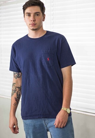 VINTAGE POLO RALPH LAUREN T-SHIRT LOGO 90S M 7.1