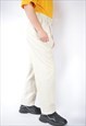 VINTAGE BEIGE CLASSIC 80'S STRAIGHT SUIT TROUSERS 