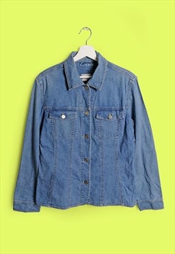 Vintage 90's Betty Barclay Stretch Denim Shirt Jacket