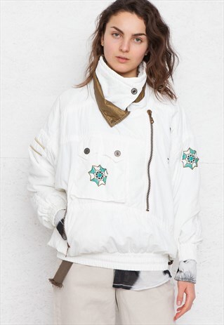 VINTAGE WHITE PULLOVER JACKET