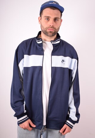 NIKE MENS VINTAGE TRACKSUIT TOP JACKET XXL BLUE 90S